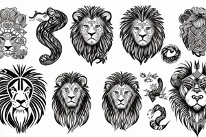 lion infinity loop tattoo idea