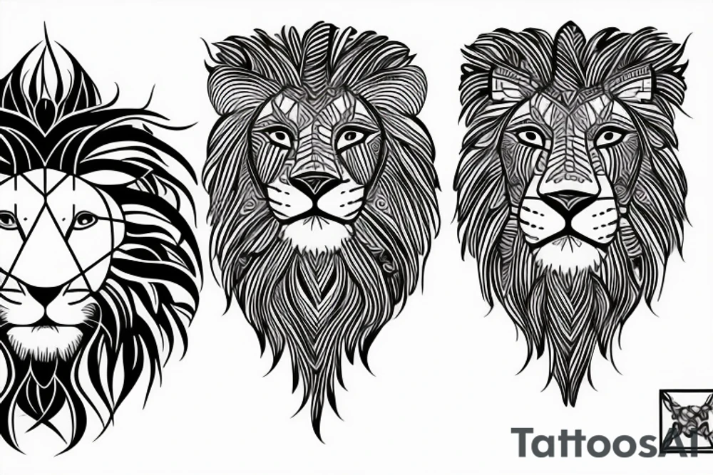 lion infinity loop tattoo idea