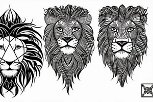 lion infinity loop tattoo idea