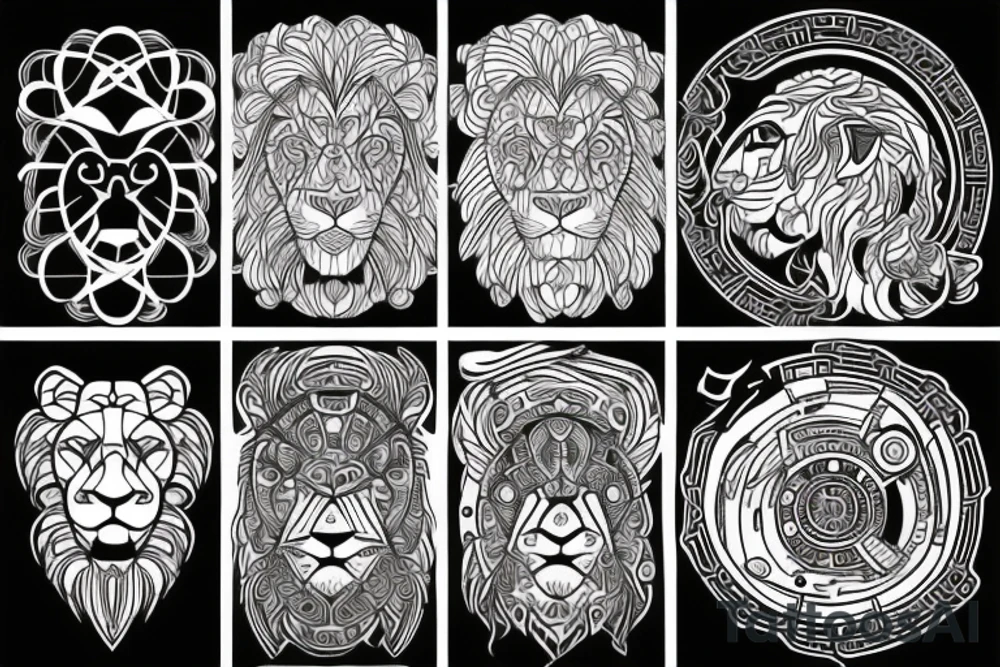 lion infinity loop tattoo idea