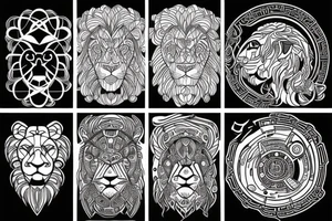 lion infinity loop tattoo idea