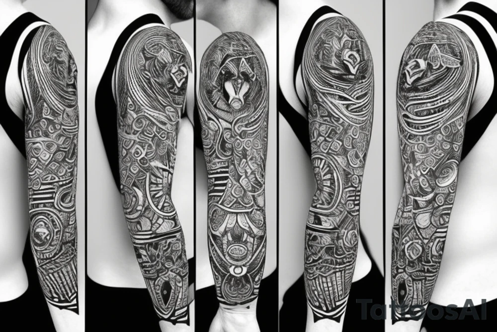 infinity loop with lion connected tattoo idea
