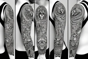 infinity loop with lion connected tattoo idea