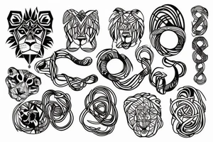 infinity loop with lion connected tattoo idea