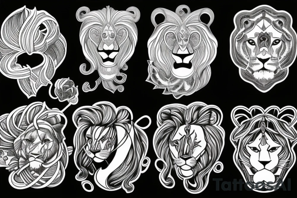 infinity loop with lion connected tattoo idea