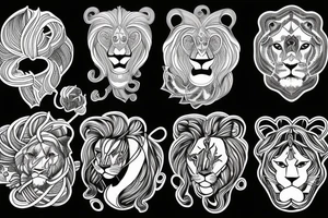 infinity loop with lion connected tattoo idea