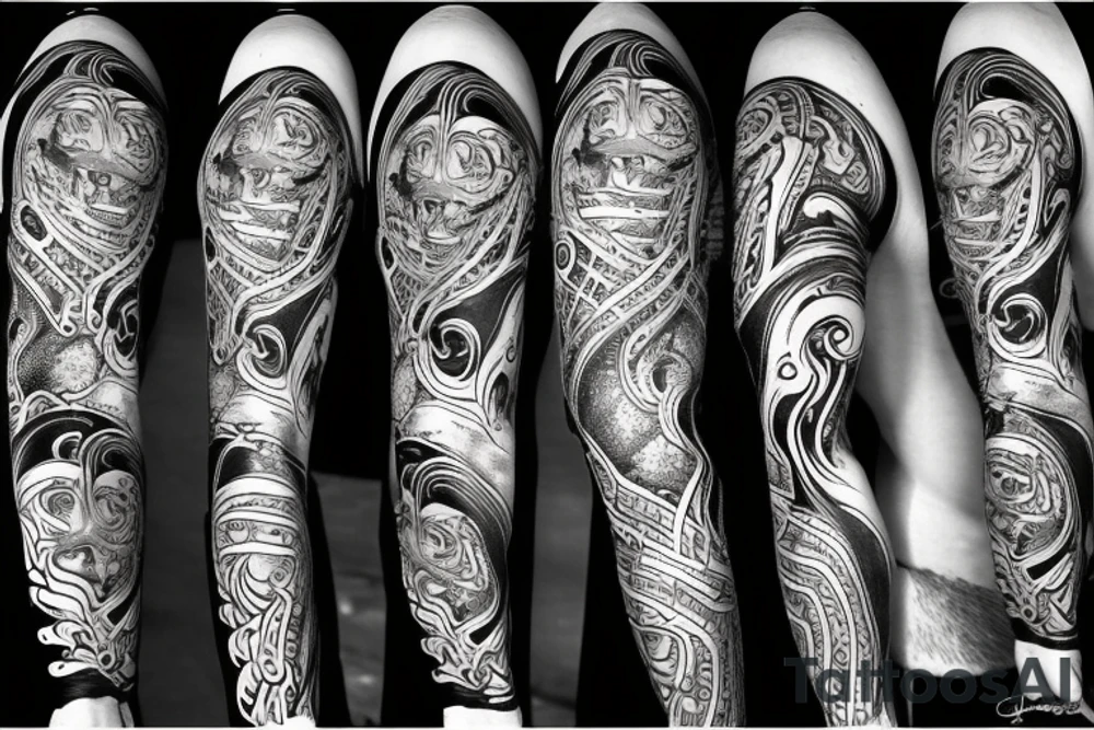 infinity loop with lion connected tattoo idea