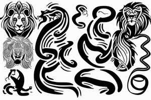 infinity loop with lion connected tattoo idea