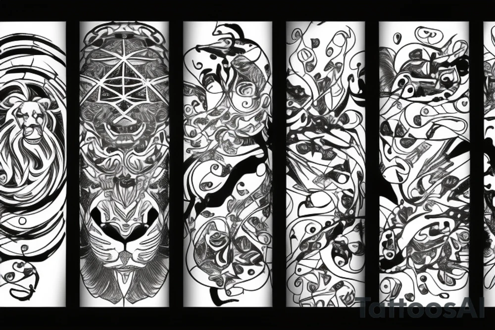 8 infinity loop with lions tattoo idea