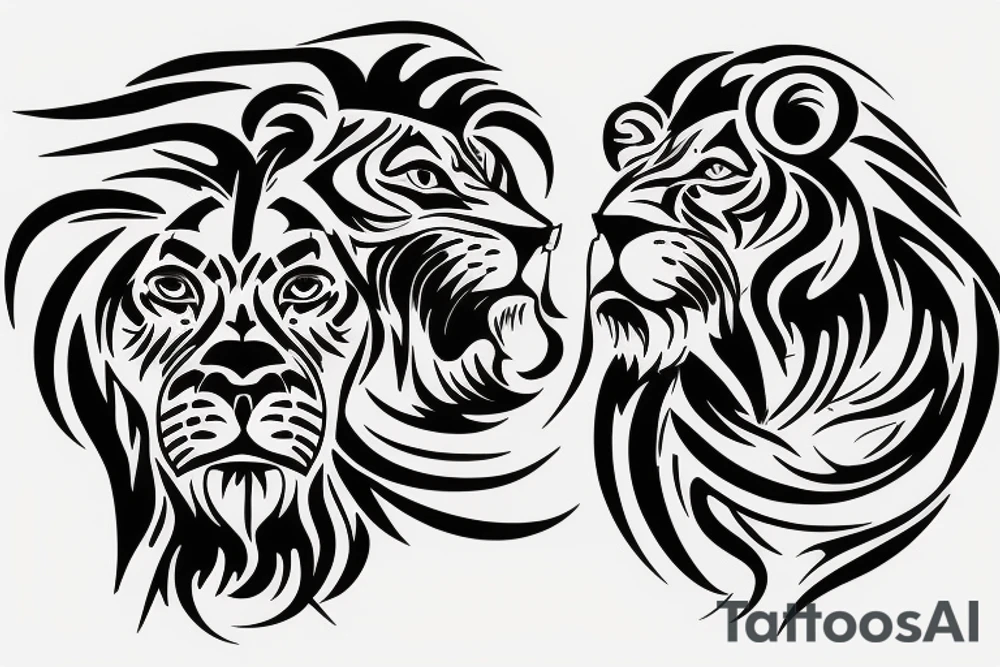 8 infinity loop with lions tattoo idea