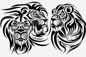 8 infinity loop with lions tattoo idea