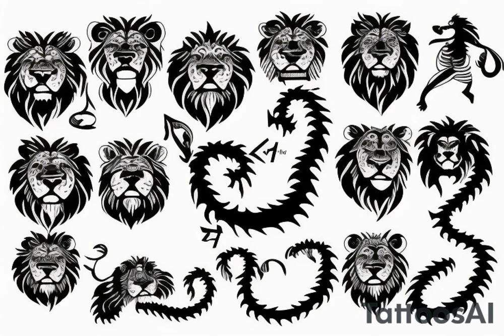 8 infinity loop with lions tattoo idea