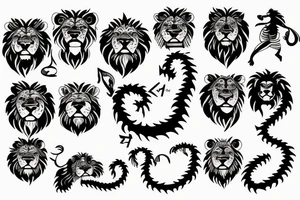 8 infinity loop with lions tattoo idea
