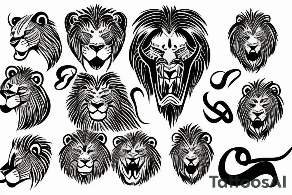 8 infinity loop with lions tattoo idea