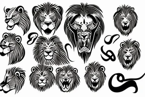 8 infinity loop with lions tattoo idea
