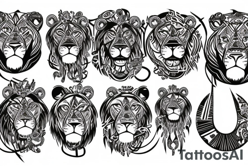 8 infinity loop with lions tattoo idea