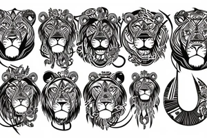 8 infinity loop with lions tattoo idea