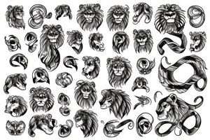 8 infinity loop with lions tattoo idea