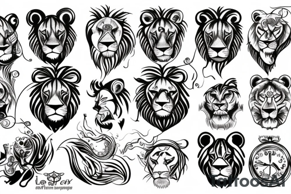 8 infinity loop with lions tattoo idea