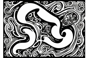 lion swirling out of an infinity loop tattoo idea