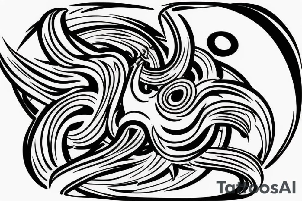 lion swirling out of an infinity loop in small figure 8 tattoo idea