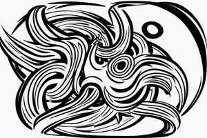 lion swirling out of an infinity loop in small figure 8 tattoo idea