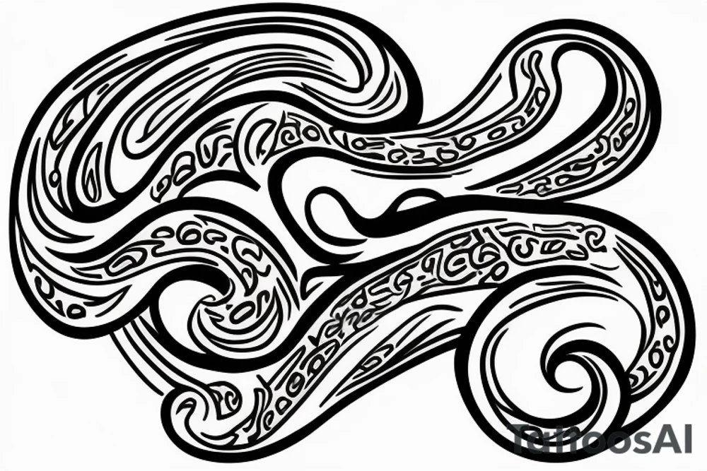 lion swirling out of small figure 8 tattoo idea
