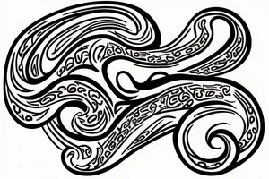 lion swirling out of small figure 8 tattoo idea