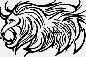 lion swirling out of small figure 8 tattoo idea