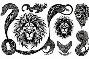lion ouroboros tattoo idea