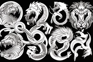 lion ouroboros tattoo idea