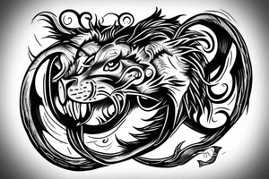 lion ouroboros tattoo idea