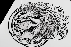 lion ouroboros tattoo idea