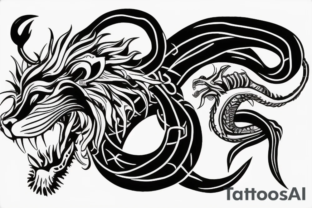 lion ouroboros tattoo idea