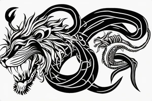 lion ouroboros tattoo idea