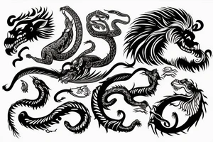 lion ouroboros tattoo idea