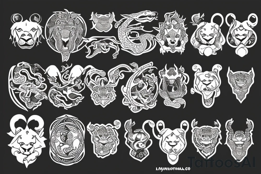 lion ouroboros tattoo idea