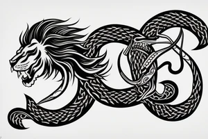 lion ouroboros tattoo idea