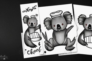 Koala with chef hat tattoo idea