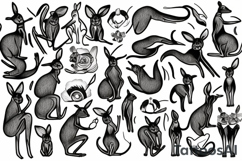 Kangaroo sailor tattoo idea