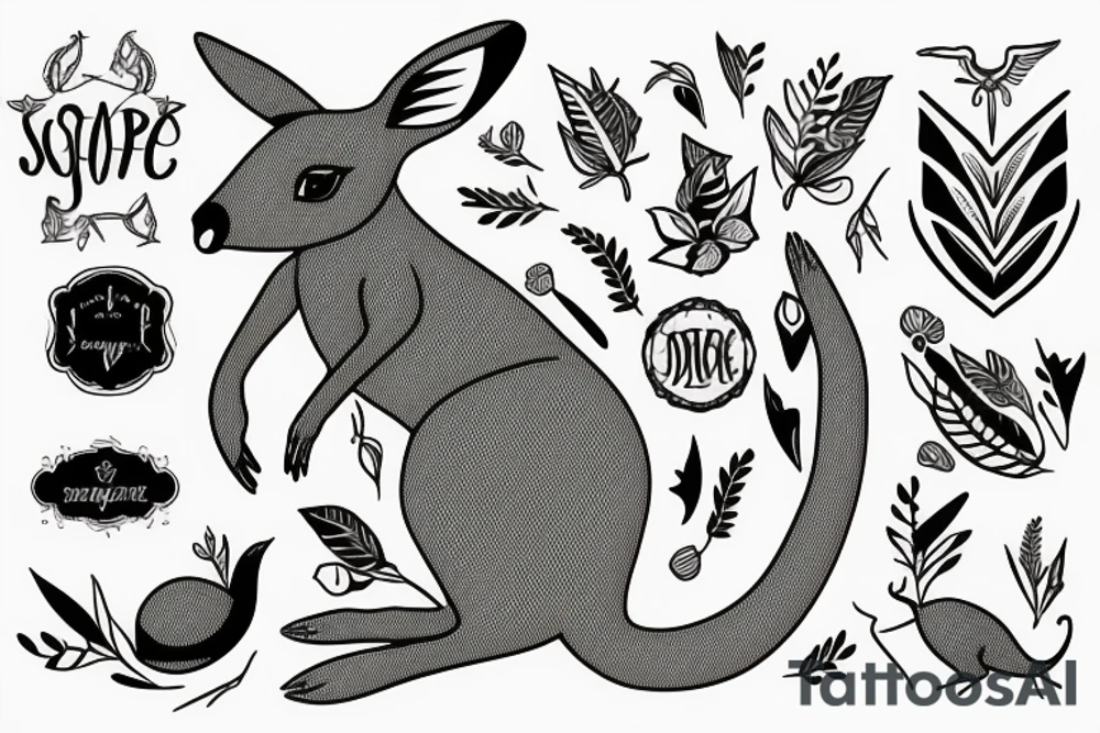Kangaroo sailor tattoo idea