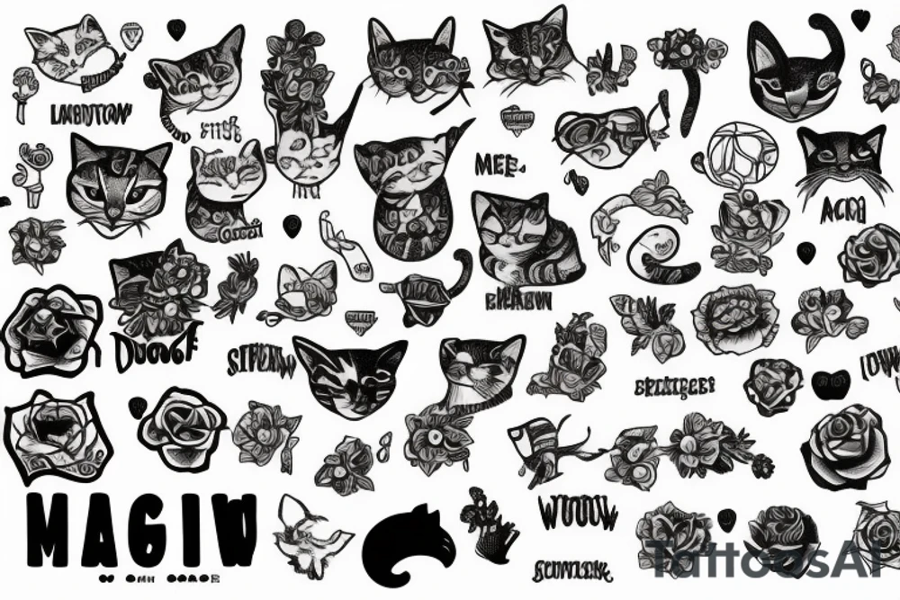 The words "Meow wolf" tattoo idea
