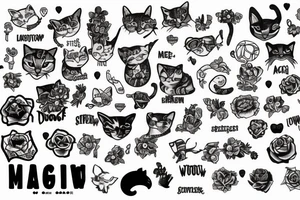 The words "Meow wolf" tattoo idea