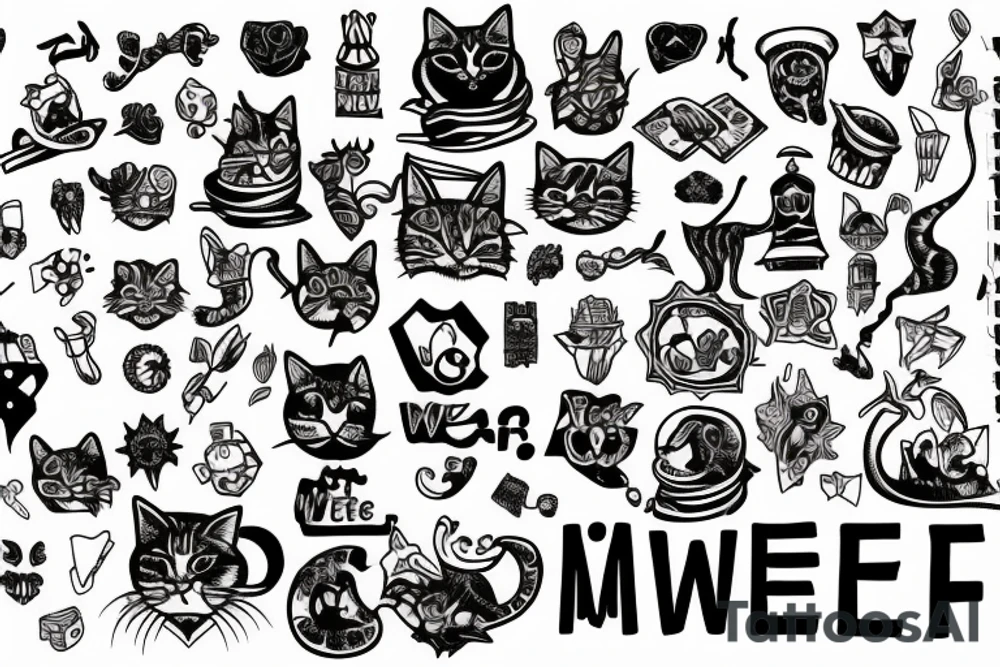 The words "Meow wolf" tattoo idea