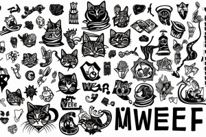 The words "Meow wolf" tattoo idea