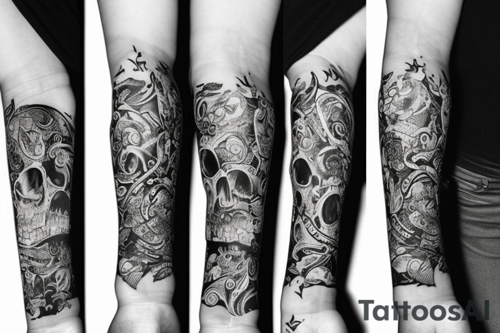 Arm sleeve about life tattoo idea