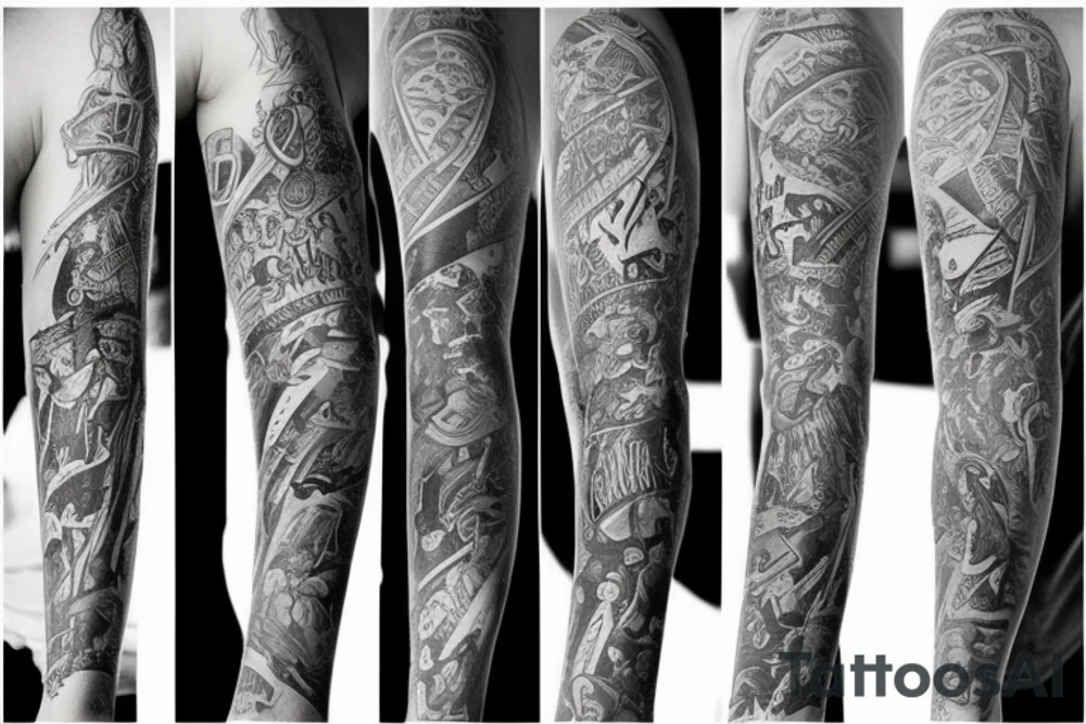 Arm sleeve about life tattoo idea