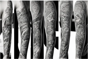 Arm sleeve about life tattoo idea