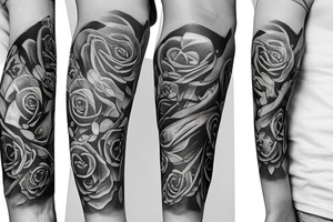 Full arm sleeve about life tattoo idea