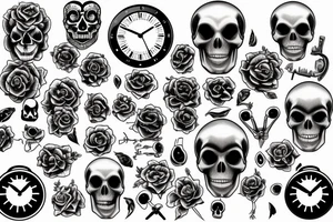 Combine a clock, skull, and life tattoo idea